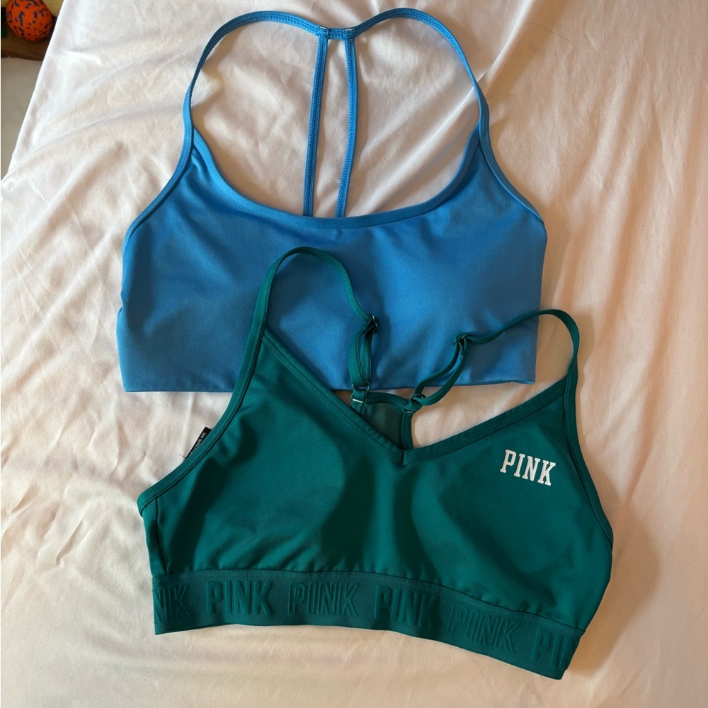 PINK Victoria's Secret Blue and Green Bras